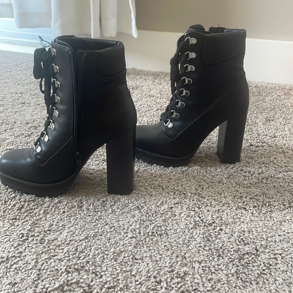 Lace up combat booties